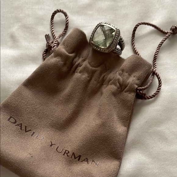 David Yurman Jewelry - David Yurman Silver and Green Gemstone Ring